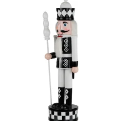 Checkered Nutcracker Soldier with Scepter Christmas Figure - 15