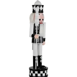 Checkered Nutcracker Soldier with Scepter Christmas Figure - 15