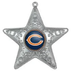 Chicago Bears NFL Sports Collectors Series Silver Star Ornament