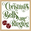 Christmas Bells are Ringing 9.5" x 9.5" Framed Christmas Wall Decor Art Print Sign Poster in a Natural Wooden Frame with UV Acrylic and Hangers