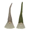 Christmas Gnome with Pointy Hat Figures - 10.5" - Green and Brown - Set of 2