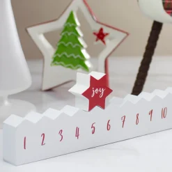 Christmas "Joy" Countdown Advent Calendar - 24" - Red and White