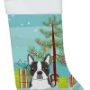 Christmas Tree and Boston Terrier Christmas Stocking BB1575CS