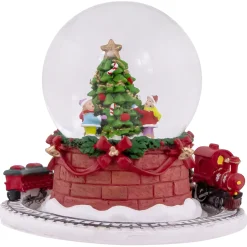 Christmas Tree with Revolving Train Musical Snow Globe - 6.5"
