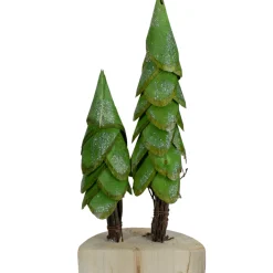 Christmas Trees on a Wooden Base Decoration - 9