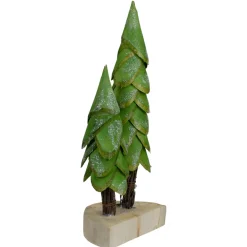 Christmas Trees on a Wooden Base Decoration - 9