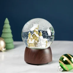 Christmas Village in the Woods Musical Snow Globe - 6.5"