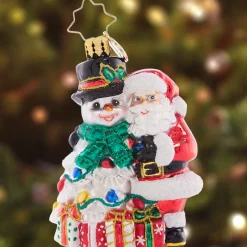 Christopher Radko A Frosty Duo Gem Glass Christmas Ornament 1021403