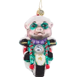 Christopher Radko Low Rider Hog Glass Christmas Ornament 1021519