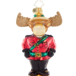 Christopher Radko Mountie Bruce Moose Glass Christmas Ornament 1021494
