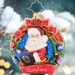 Christopher Radko Santa's Story Time Gem Glass Christmas Ornament 1021438