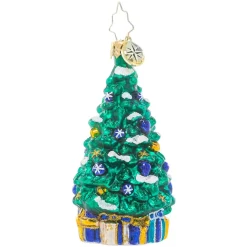 Christopher Radko Shimmering in Sapphire Gem Glass Christmas Ornament 1021063
