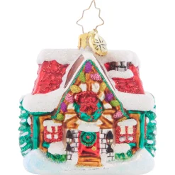 Christopher Radko The Coziest Cottage Gem Glass Christmas Ornament 1021425