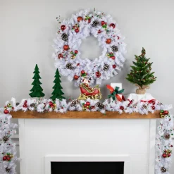 Commercial Length White Canadian Pine Artificial Christmas Garland - 100' x 8" - Unlit