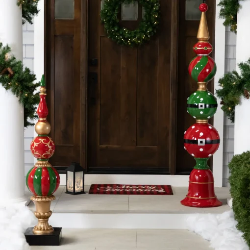 Commercial Size Ball Finial Christmas Decoration 48" - Gold and Red