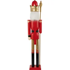 Commercial Size Christmas Nutcracker King with Scepter - 6' - Red, Black and Gold