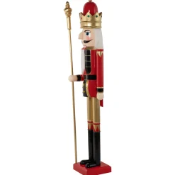 Commercial Size Christmas Nutcracker King with Scepter - 6' - Red, Black and Gold