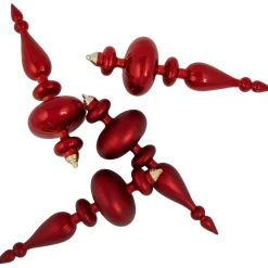 Commercial Size 2-Finish Christmas Finial Shatterproof Ornaments - Red -12