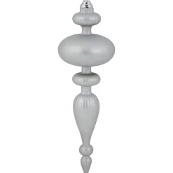 Commercial Size 2-Finish Christmas Finial Shatterproof Ornaments - Silver -12