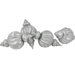 Commercial Size Shatterproof 2-Finish Finial Christmas Ornaments - Silver -10