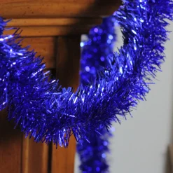 Commercial Tinsel Foil Christmas Garland - 50' x 2.5" - Lavish Blue - Unlit