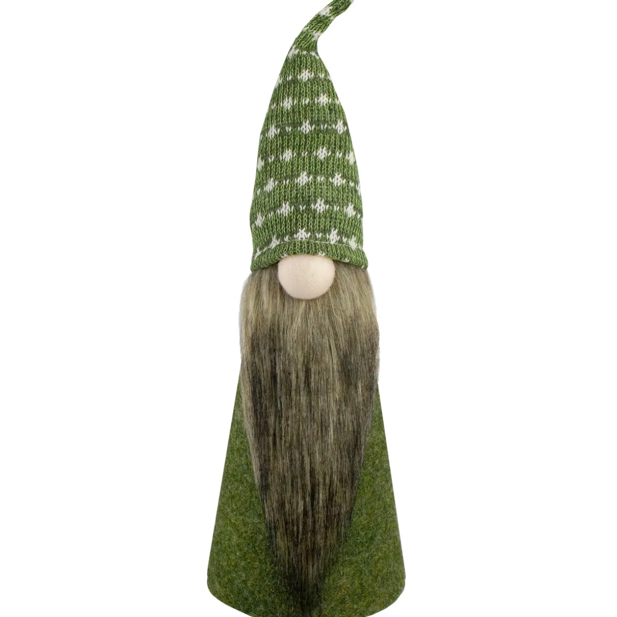 Cone Gnome Christmas Figure - 14" - Green and White