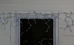100-Count Blue Mini Icicle Incandescent Christmas Light Set, 5.75ft White Wire