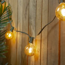 10-Count Clear Mercury Glass G50 Globe Christmas Light Set, 9ft Green Wire