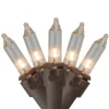100-Count Clear Mini Christmas Light Set, 20.25ft Brown Wire
