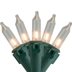 10-Count Clear Mini Christmas Light Set - 3' Green Wire