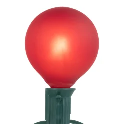 10-Count Frosted Red, White and Green G50 Globe Patio Lights, 9ft Green Wire