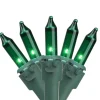 35-Count Green Mini Christmas Light Set, 7ft Green Wire