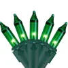 100-Count Green Mini Christmas Lights - 20.25 ft Green Wire
