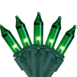 100-Count Green Mini Christmas Lights - 20.25 ft Green Wire