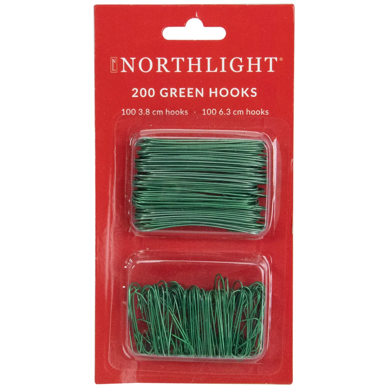 200-Count Home Decoration and Gift Collections Green Ornament Hooks 2.5"