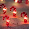 20-Count LED Candy Cane Christmas Fairy Lights, 6.5 ft Silver Wire