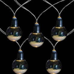 10-Count LED Christmas Trees in Bulbs, Warm White Lights, 4.25ft Clear Wire