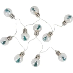 10-Count LED Christmas Trees in Bulbs, Warm White Lights, 4.25ft Clear Wire