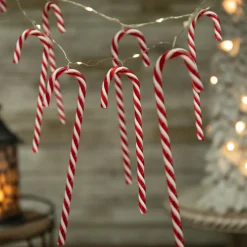 10-Count LED Micro Fairy Christmas Lights with Candy Canes