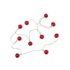 10-Count LED Red Christmas Bells Fairy Lights, 5.5ft, Copper Wire