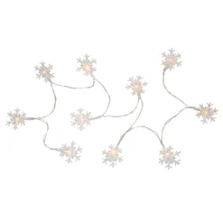10-Count LED Snowflake Christmas Fairy Lights, 4.25ft, Copper Wire
