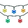10-Count Multi-Color LED Snowflake Christmas Light Set, 4ft Green Wire