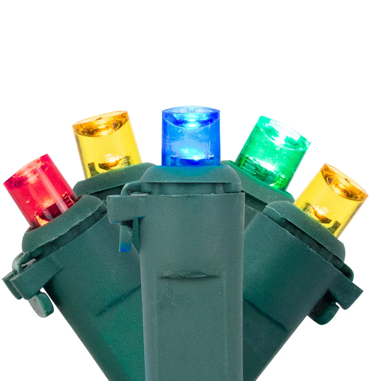 100-Count Multi-Color LED Wide Angle Christmas Lights, 33 ft Green Wire