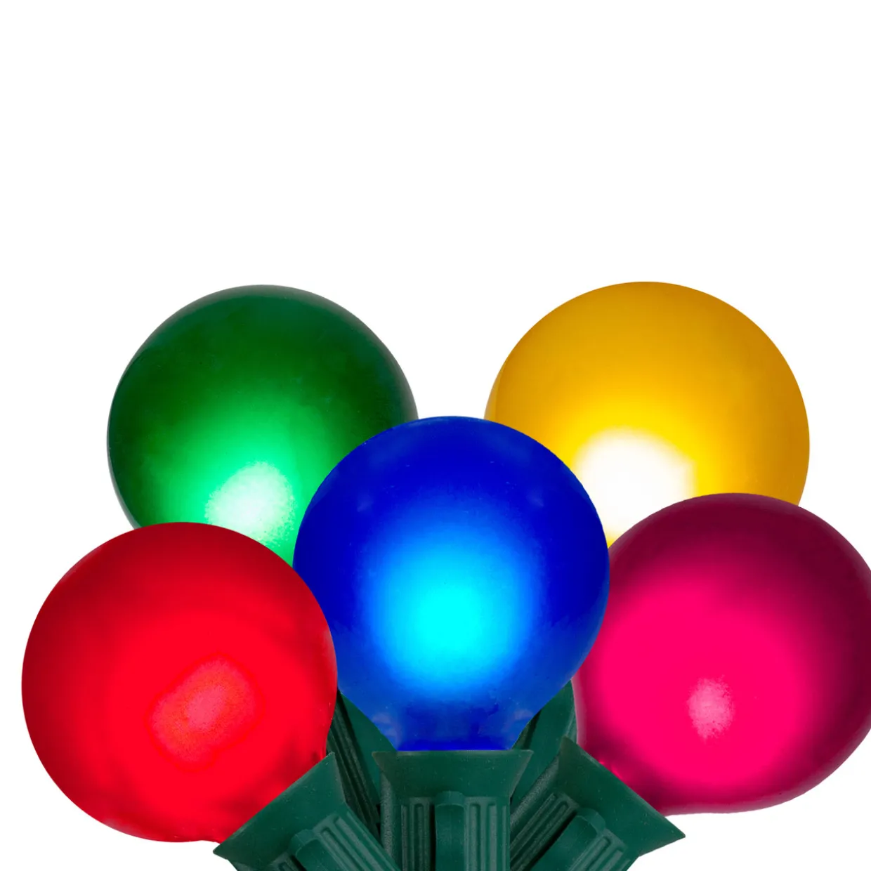 15-Count Multi-Color Satin G50 Globe Christmas Light Set, 13.75ft Green Wire