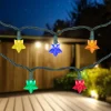 20-Count Multi-Colored Star Shaped LED Christmas Light Set- 4.5ft, Green Wire
