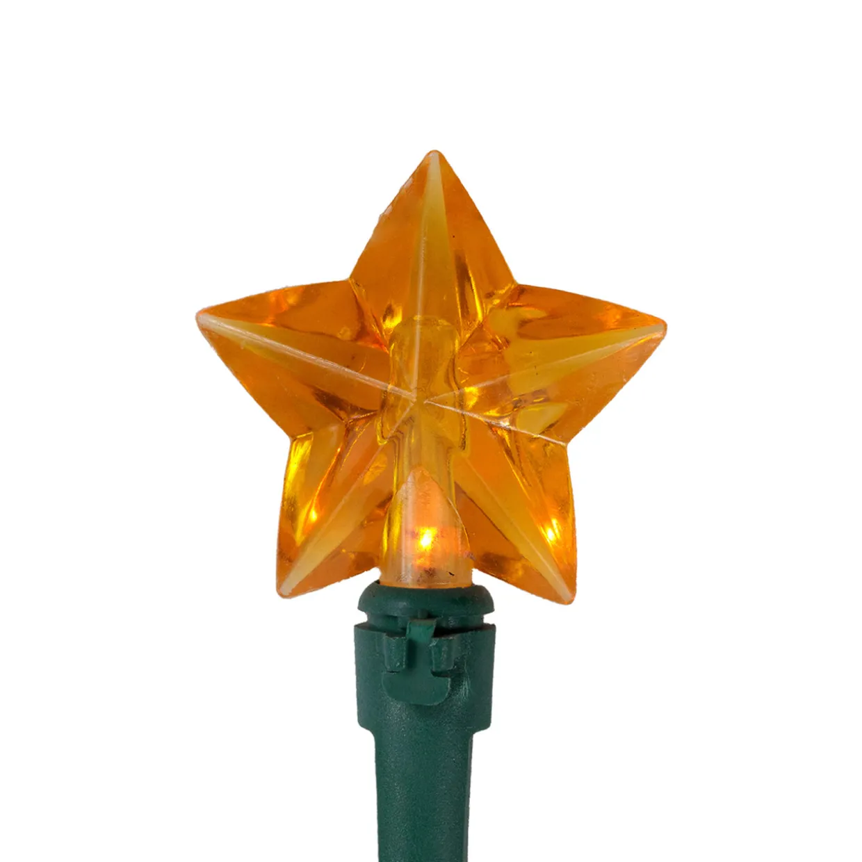20-Count Multi-Colored Star Shaped LED Christmas Light Set- 4.5ft, Green Wire