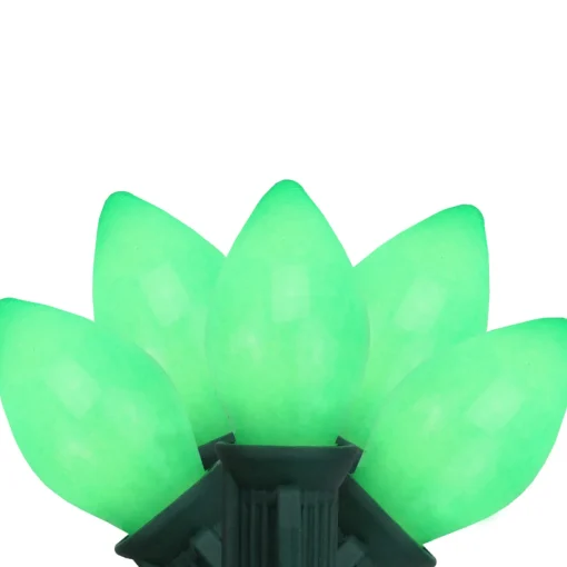 25-Count Opaque Green C7 Christmas Light Set - 24ft Green Wire