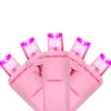 100-Count Pink LED Wide Angle Christmas Lights, 33ft Pink Wire