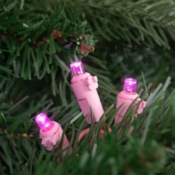 100-Count Pink LED Wide Angle Christmas Lights, 33ft Pink Wire