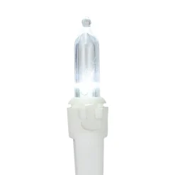 50-Count Pure White LED Mini Christmas Lights, 16.25 ft White Wire